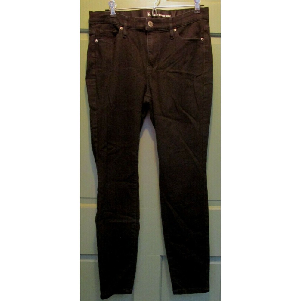 NY&C Women's Black Mid Rise Super Skinny 5-Pocket Ankle Jeans Size 10